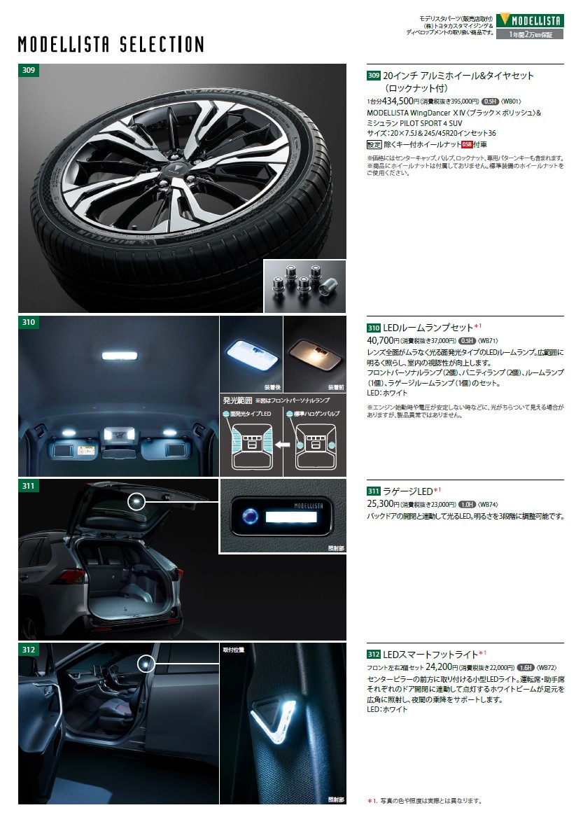 ①【2個】MODELLISTAノア・ヴォクシー用18インチアルミホイール&タイヤ 