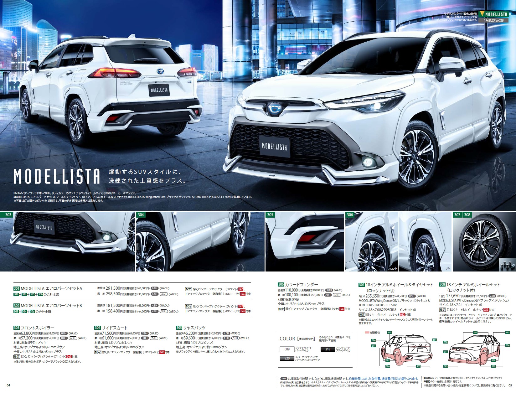 ⭐︎カローラクロス⭐︎モデリスタ サイドスカート一式セット